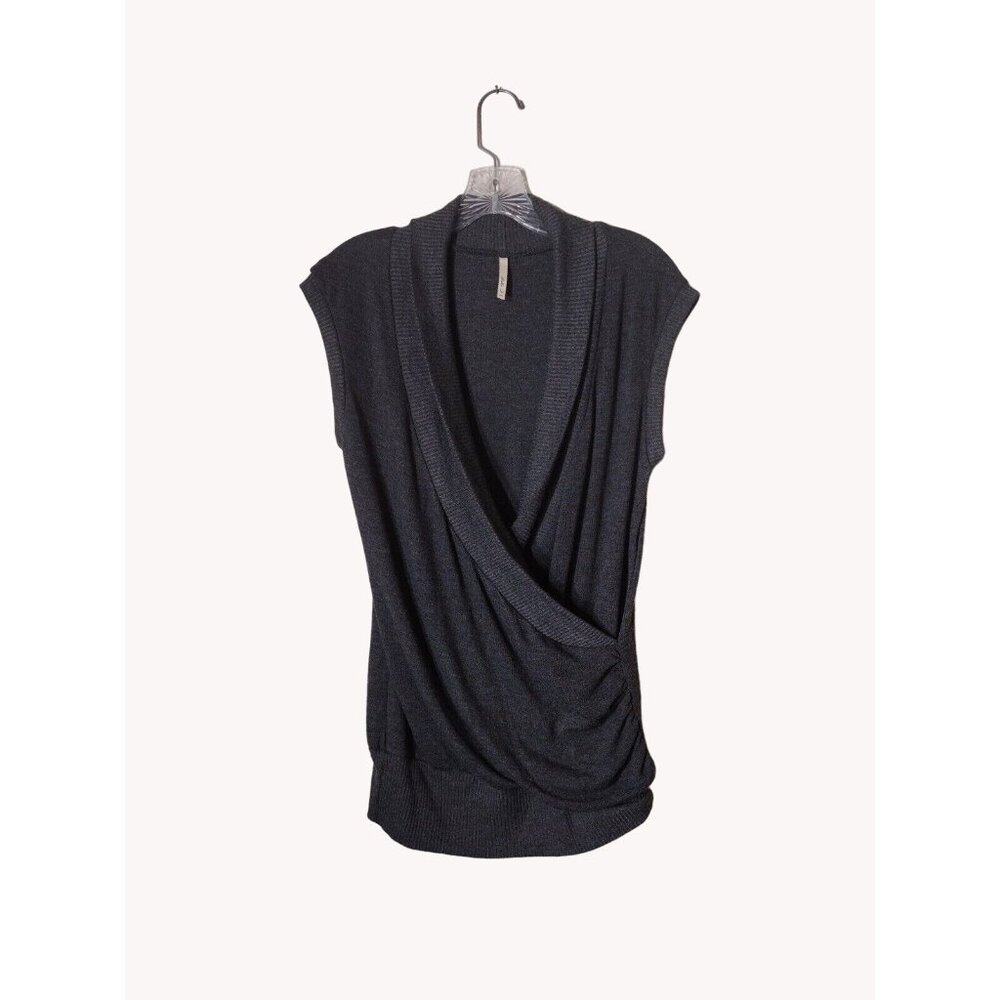 Bella D Sweater 1xl Wrap Sleeveless Gray Fall